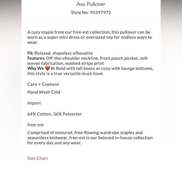 Free People Free-Est Ava Pullover Sailor Blue NWOT - Picture 4 of 8